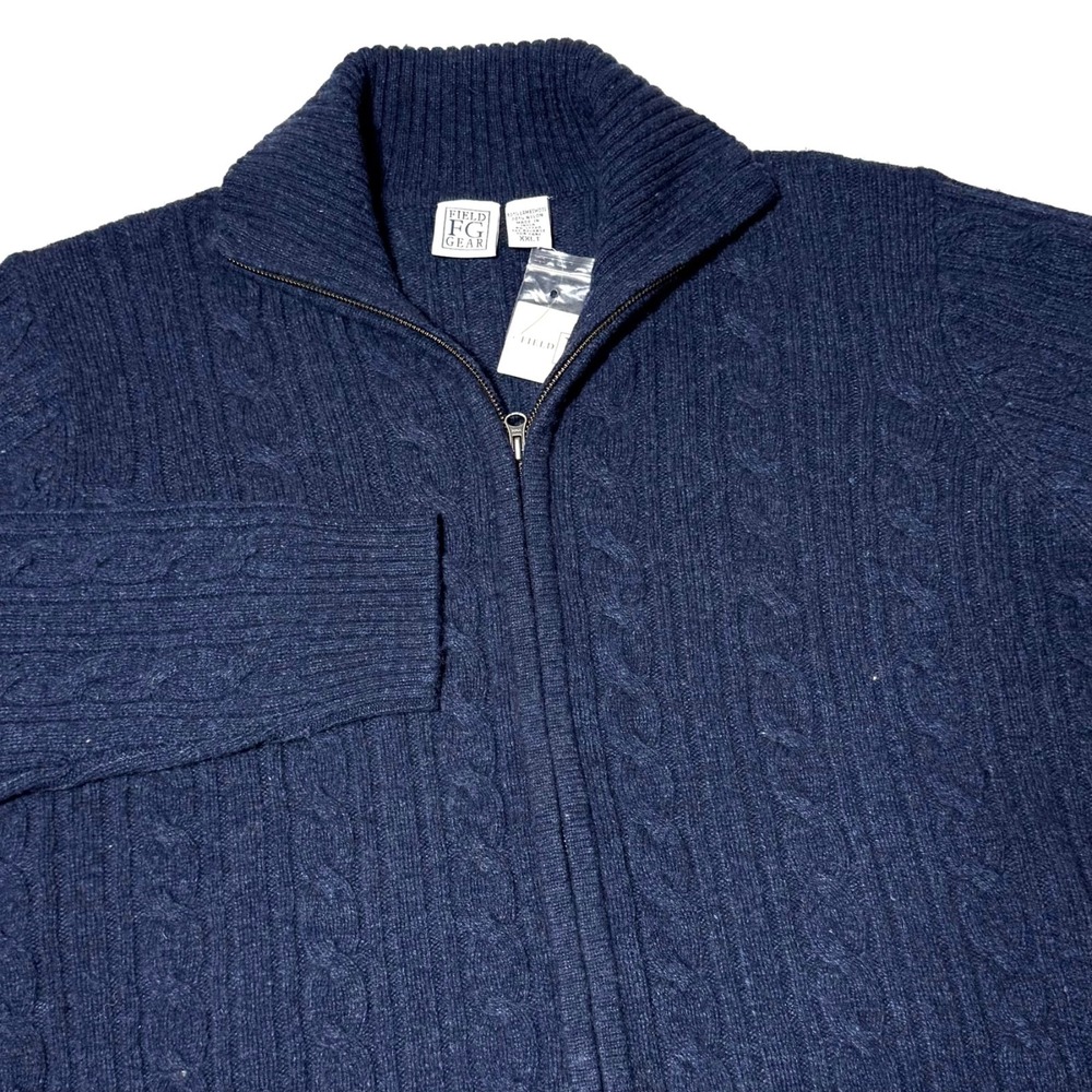 NWT Vintage Field Gear Wool Blend Cardigan Sweater‎ Cable Knit Men's Size XXLT